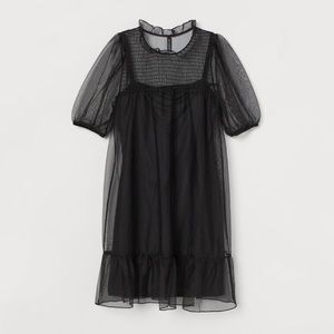 H&M Puff Sleeved Mesh Dress